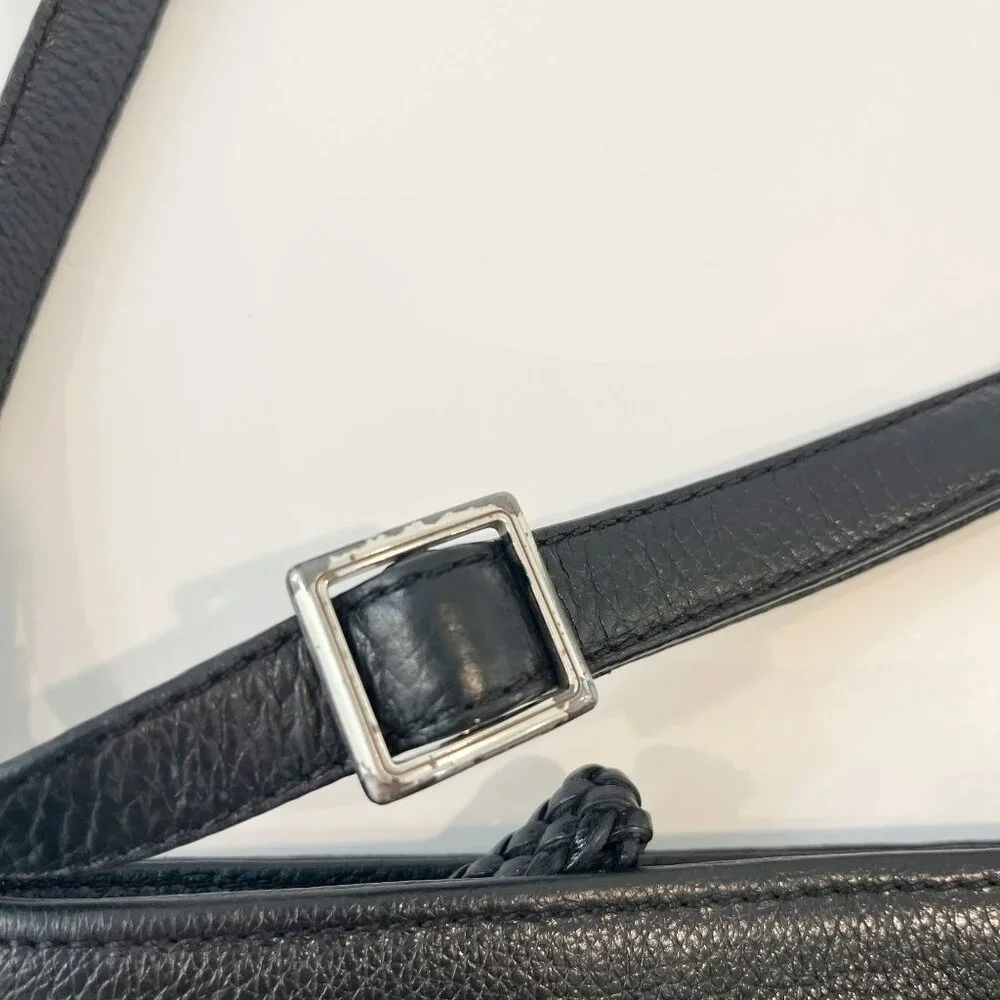 Brighton Barbados‎ City Organizer Purse Black Pebbled Leather Bag